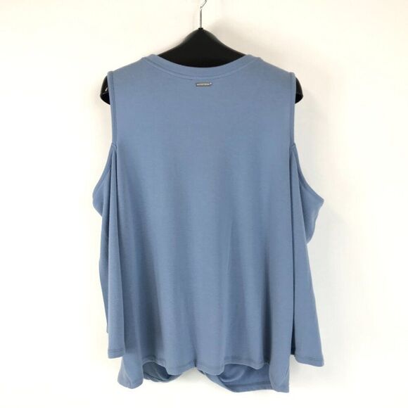 NEW MICHAEL Michael Kors Cold Shoulder Twist Hem Top Women's Plus 2X Long Sleeve - Picture 5 of 13